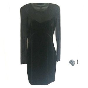 Guess black velvet and sheer dress